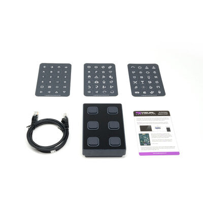 B-Station2 - Wall-mount panel with 6 backlit push-buttons that can be configured to send out a multitude of control messages via DMX, UDP, OSC, Art-Net or sACN