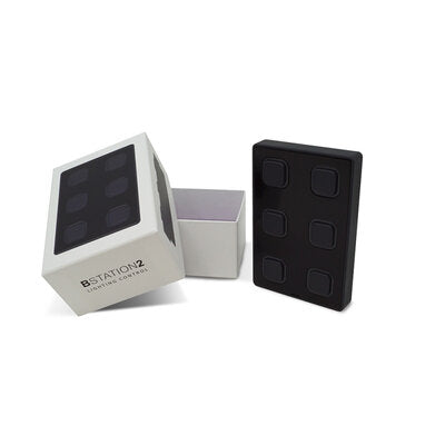 Visual Productions - Wall-mount panel with 6 backlit push-buttons that can be configured to send out a multitude of control messages via DMX, UDP, OSC, Art-Net or sACN