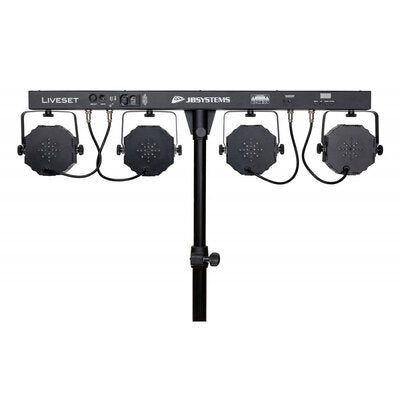 JB Systems - LIVESET 2  - Bar with 4 x 27 W RGB projectors + 4 x 1 W flash LED