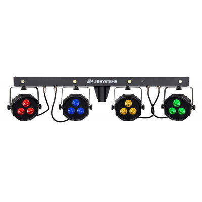 JB Systems - LIVESET 2  - Bar with 4 x 27 W RGB projectors + 4 x 1 W flash LED