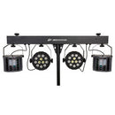 JB Systems - USB PARTYSET  - Versatile light set for home parties, includes 2 RGBW PAR lights, 2 RGBW DERBY lights, a light stand, and 2 transport bags