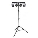 JB Systems - USB PARTYSET  - Versatile light set for home parties, includes 2 RGBW PAR lights, 2 RGBW DERBY lights, a light stand, and 2 transport bags