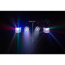 JB Systems - USB PARTYSET  - Versatile light set for home parties, includes 2 RGBW PAR lights, 2 RGBW DERBY lights, a light stand, and 2 transport bags