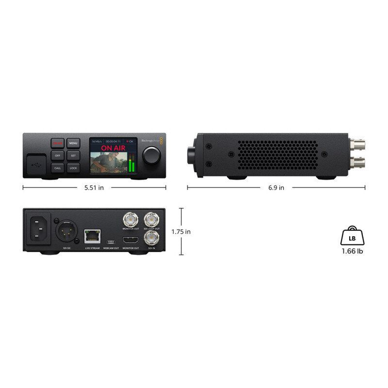 Blackmagic Design - Blackmagic Web Presenter HD - Streaming processor with H.264 hardware encoder for HD streaming on platforms such as YouTube, Facebook and Twitter via Ethernet or a 5G or 4G