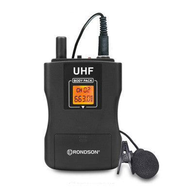 Rondson - BE-1020/MIC/BP - Dual diversity UHF set, 1 lavalier and 1 handheld microphone, 1 bodypack, 1 receiver, 663/676.6 MHz