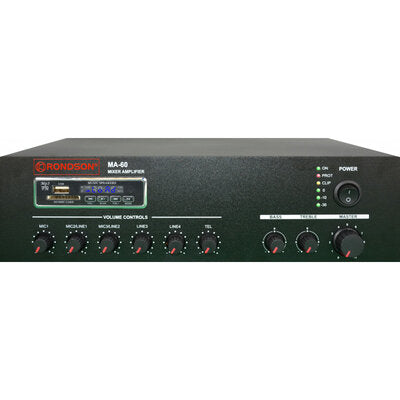 MA-60 - 60 W mixing amplifier, MP3 / USB / SD / FM tuner and Bluetooth