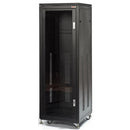 P32U N - 32U steel cabinet 19" with glass front, lock, castors, 4 pairs of slides, 64 screws