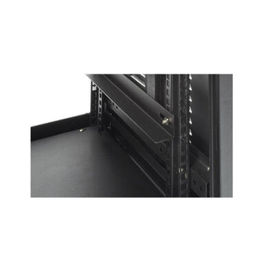 P36U N - 36U steel cabinet 19" with glass front, lock, castors, 4 pairs of slides, 72 screws