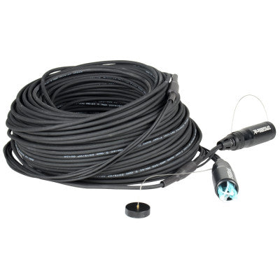 Single mode optic fiber cable-50m-4 - with protection caps, 4 cores inside, LC to LC connector, 50m, incl. cable reel