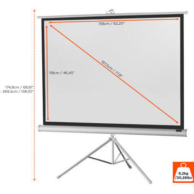 celexon - 1090266 - Tripod Economy screen, 158 x 118 cm, 4:3 - white