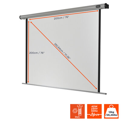celexon - Electric HomeCinema screen, 200 x 200 cm, 1:1