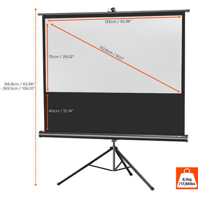 celexon - 1090259 - Tripod Economy screen, 133 x 75 cm, 16:9 aspect ratio