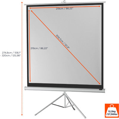 1090271 - Tripod Economy screen, 219 x 219 cm, 1:1 - white