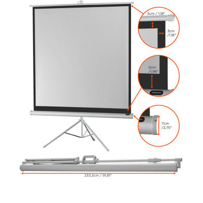 1090271 - Tripod Economy screen, 219 x 219 cm, 1:1 - white