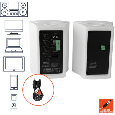 celexon - 1000003391 - Active speaker set 2-way 525 - white