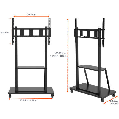 1000009348 - Economy Height adjustable display trolley for 55-110 inch displays