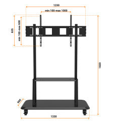 celexon - 1000009352 - Professional Height adjustable display trolley for 55-120 inch monitors