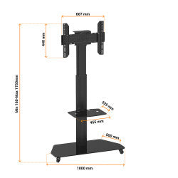 celexon - 1000009353 - Professional Height adjustable display trolley for 32-70 inch monitors - black