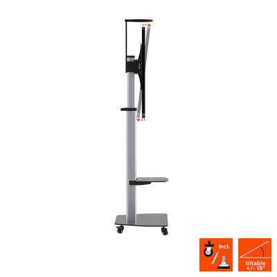 1000009355 - Height adjustable display trolley for 32-70 inch monitors - silver