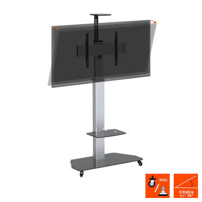 1000009355 - Height adjustable display trolley for 32-70 inch monitors - silver