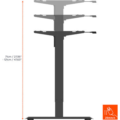 celexon - 1000012435 - Economy series Electrically height adjustable desk, black