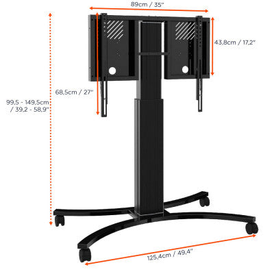 1000012454 - Expert Electrically height-adjustable display trolley - 50 cm - black - load up to 140kg