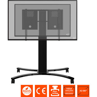 1000012454 - Expert Electrically height-adjustable display trolley - 50 cm - black - load up to 140kg