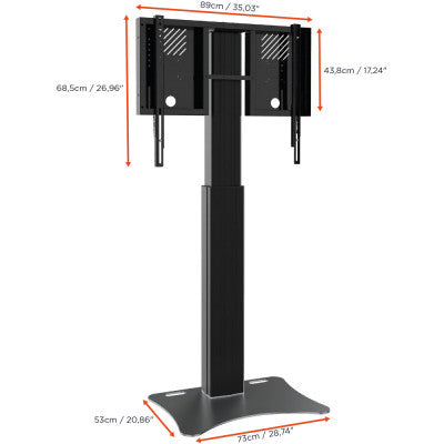 1000012487 - Expert Electrically height adjustable display stand - 70 cm - black