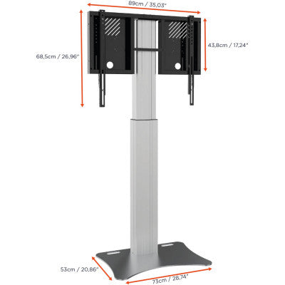 1000013112 - Expert Electrically height adjustable display stand - 70 cm - silver