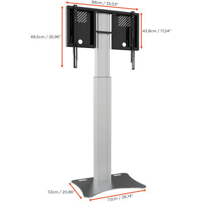 1000013113 - Expert Electrically height adjustable display stand - 90 cm - silver