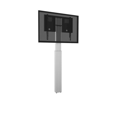 1000013117 - Display stand with wall mounting, electrically adjustable height - 90 cm - silver