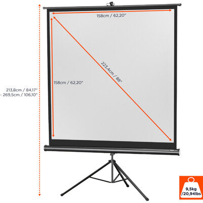 celexon - 1090015 - Tripod Economy screen, 158 x 158 cm, 1:1 aspect ratio