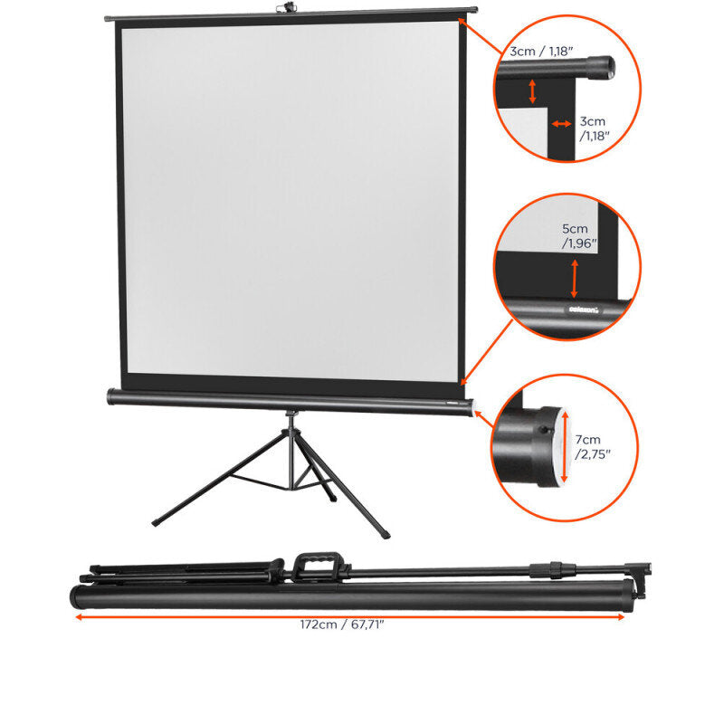 celexon - 1090015 - Tripod Economy screen, 158 x 158 cm, 1:1 aspect ratio