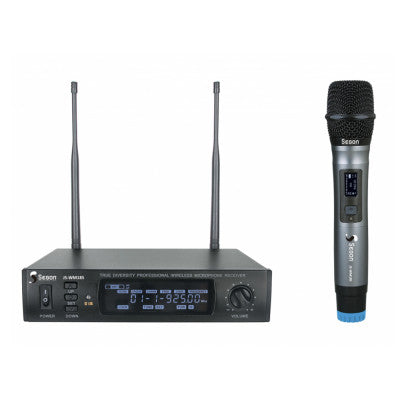 JS-WM18S - Single channel diversity UHF set, one handheld microphone, 30 mW