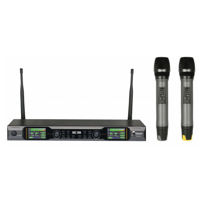 JS-WM18D - Double channel diversity UHF set, two handheld microphones, 30 mW