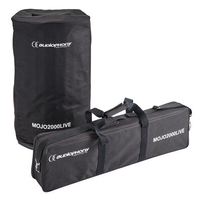 Audiophony - MOJO2000LIVE  - 2400 W PA audio system, active 12" sub and colum, BT TWS, protective bags for columns and subwoofers included