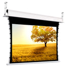 Schermo proiezione "Ghost Tensio" con bordi motorizzato tensionato da incasso, con telo "Contrast-Grey" grigio ad alto contrasto 215x121cm 97" 16:9 (con comando radio integrato), con drop superiore 20cm ***Sottocosto***