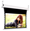 Schermo proiezione "Ghost Tensio" con bordi motorizzato tensionato da incasso, con telo "Contrast-Grey" grigio ad alto contrasto 215x121cm 97" 16:9 (con comando radio integrato), con drop superiore 20cm ***Sottocosto***