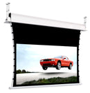 Schermo proiezione "Ghost Tensio" con bordi motorizzato tensionato da incasso, con telo "Contrast-Grey" grigio ad alto contrasto 215x121cm 97" 16:9 (con comando radio integrato), con drop superiore 20cm ***Sottocosto***