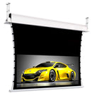 Schermo proiezione "Ghost Tensio" con bordi motorizzato tensionato da incasso, con telo "Contrast-Grey" grigio ad alto contrasto 215x121cm 97" 16:9 (con comando radio integrato), con drop superiore 20cm ***Sottocosto***