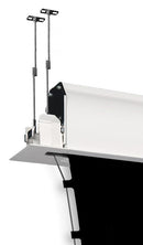 Schermo proiezione "Ghost Tensio" con bordi motorizzato tensionato da incasso, con telo "Contrast-Grey" grigio ad alto contrasto 215x121cm 97" 16:9 (con comando radio integrato), con drop superiore 20cm ***Sottocosto***