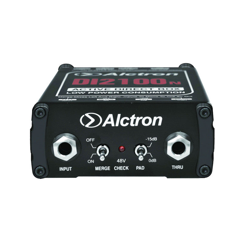 Alctron - DI 2100 N   - Active direct box, low power consumption, 2 jack inputs, 1 XLR output