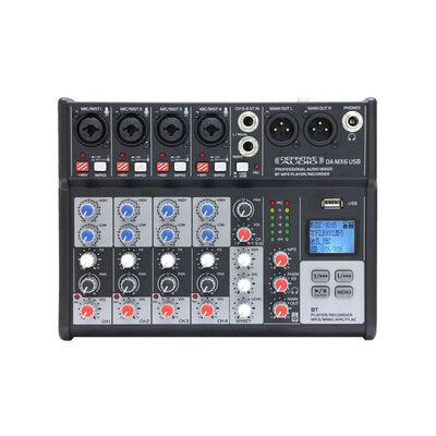 Definitive Audio - DA MX6 USB   - 6-channel analog mixer with USB interface, equipped with a multimedia player/recorder