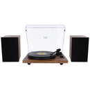 Enova Hifi - Speakers + USB/Bluetooth Hi-Fi turntable with Ortofon OM 5E - wood finish