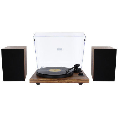 Enova Hifi - Speakers + USB/Bluetooth Hi-Fi turntable with Ortofon OM 5E - wood finish