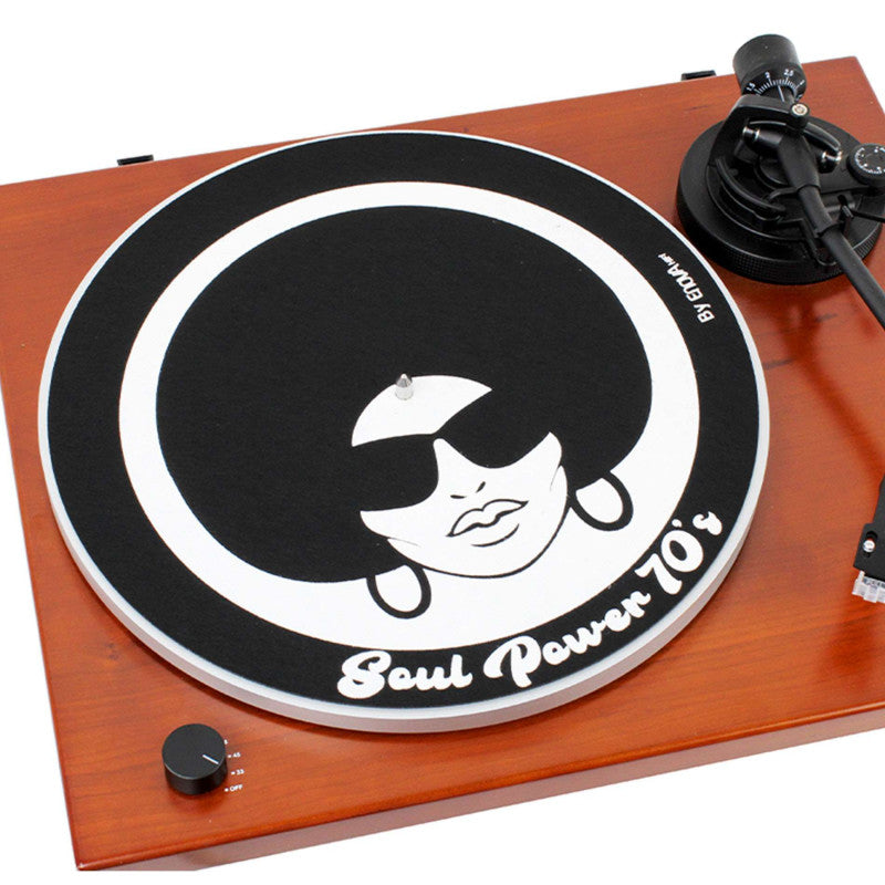 Enova Hifi - FS SP70s WOMAN   - Felt for turntables, 70'S look with an Afro woman cut design