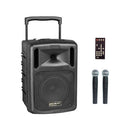 BE 9610 UHF ABS   - Portable PA with CD MP3 + USB + DIVX + 2 handhled UHF microphones + Bluetooth