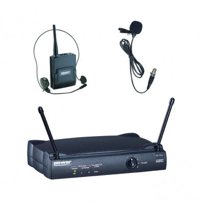 Power Acoustics - WM 3000 L 183   - Single Hea dBand Microphone + VHF Lavalier mic - Freq 183.5 MHz