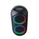 Power Acoustics - Portable LED sound system, USB + SD card + MIC and guitar/bass + record function, black