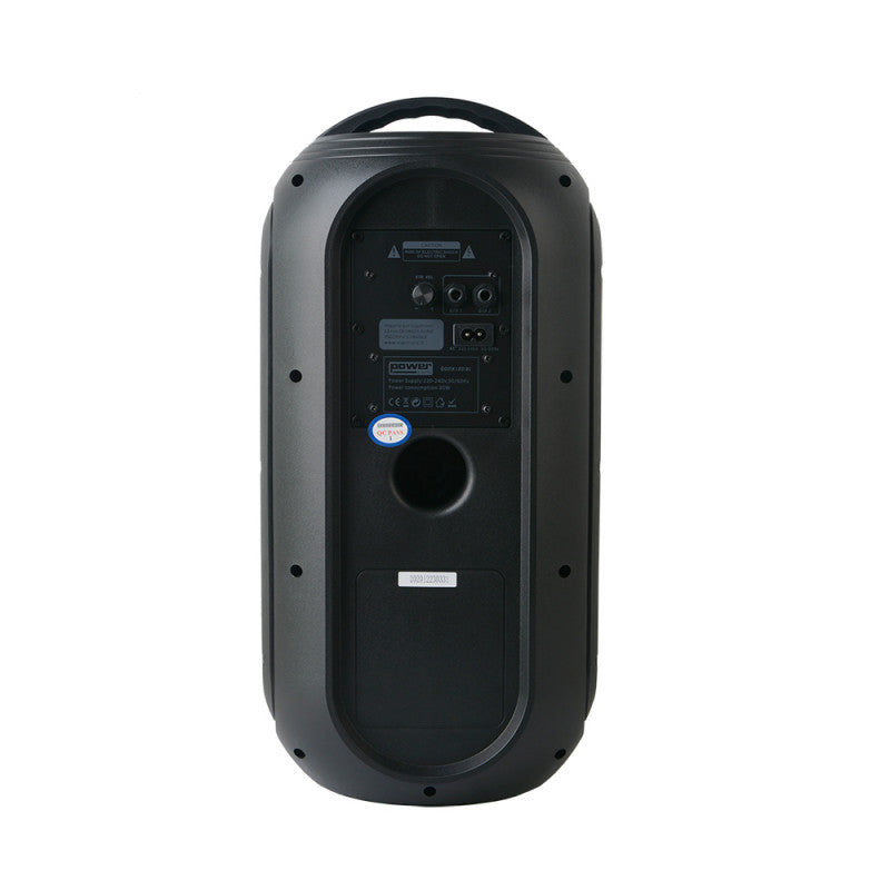 Power Acoustics - GOZIK LED BL   - Portable LED sound system, USB + SD card + MIC and guitar/bass + record function, black